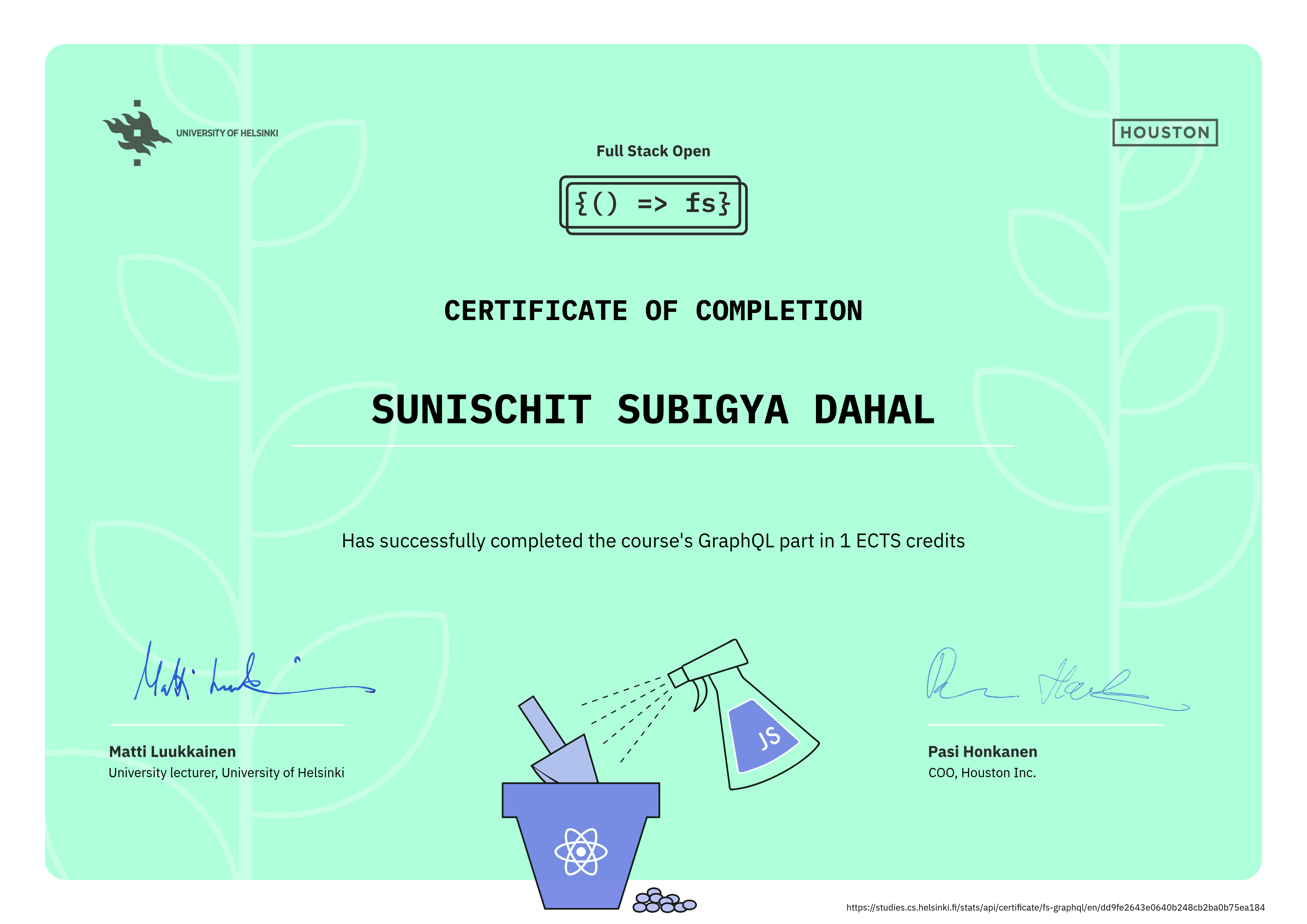 graphql certificate